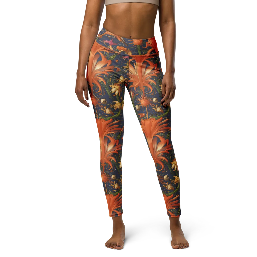 Stellar Blooms on Yoga Leggings — Front