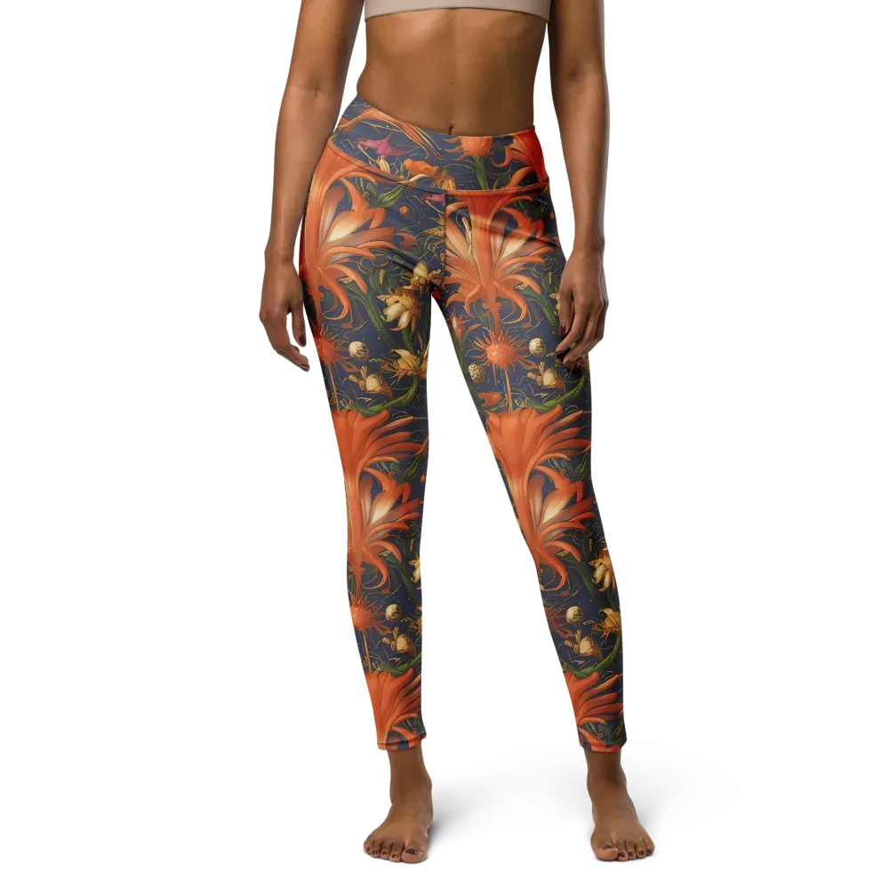 Stellar Blooms on Yoga Leggings — Front