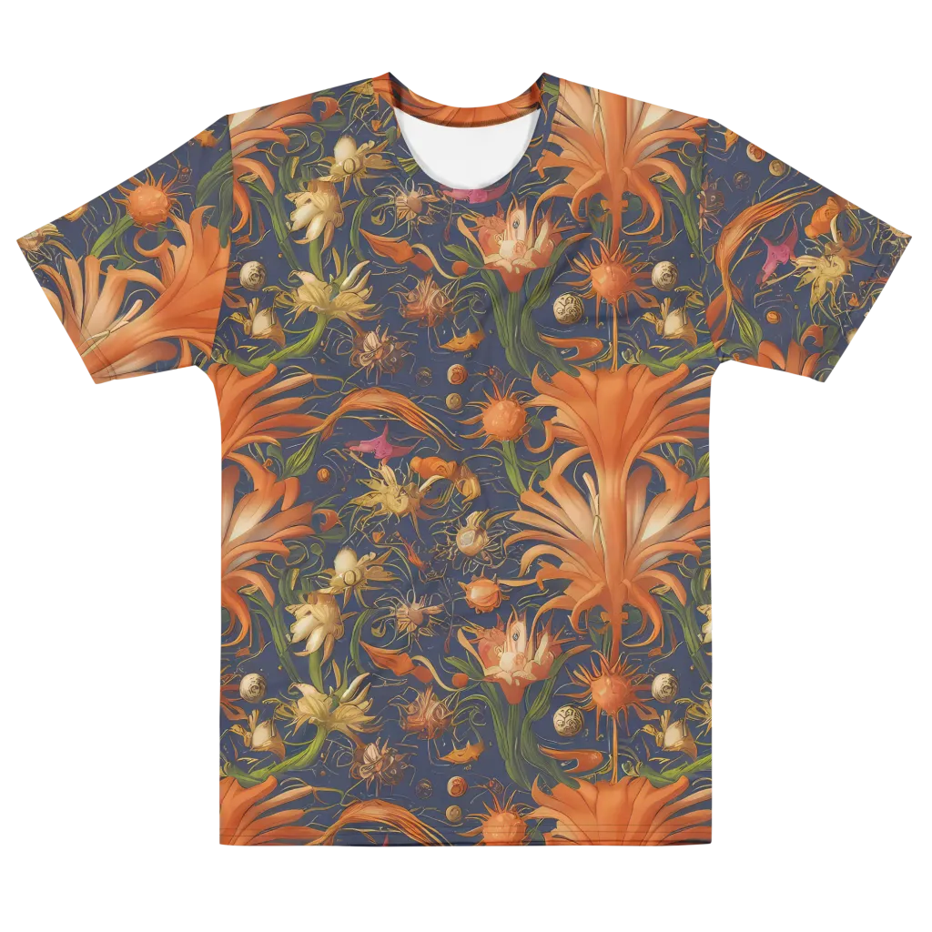 Stellar Blooms on Men's Cotton Crew Neck T-Shirt — Front