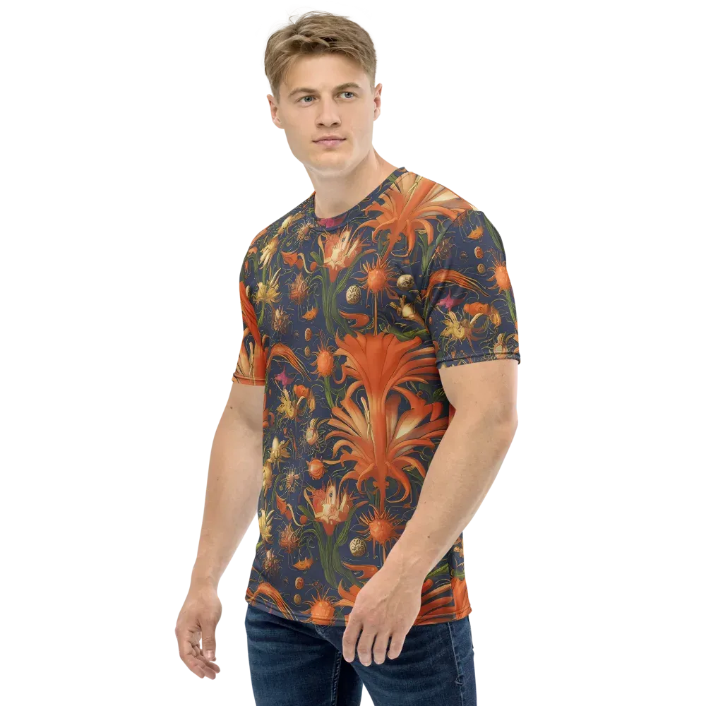 Stellar Blooms on Men's Crew Neck T-Shirt — Left