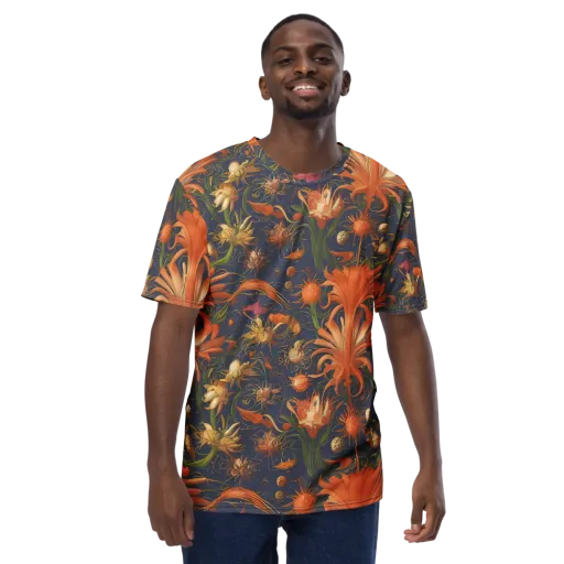 Stellar Blooms on a Men's Crew Neck T-Shirt