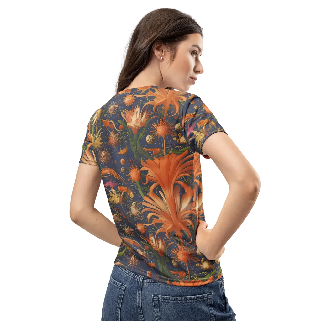 Stellar Blooms on Women's Crew Neck T-Shirt — Back