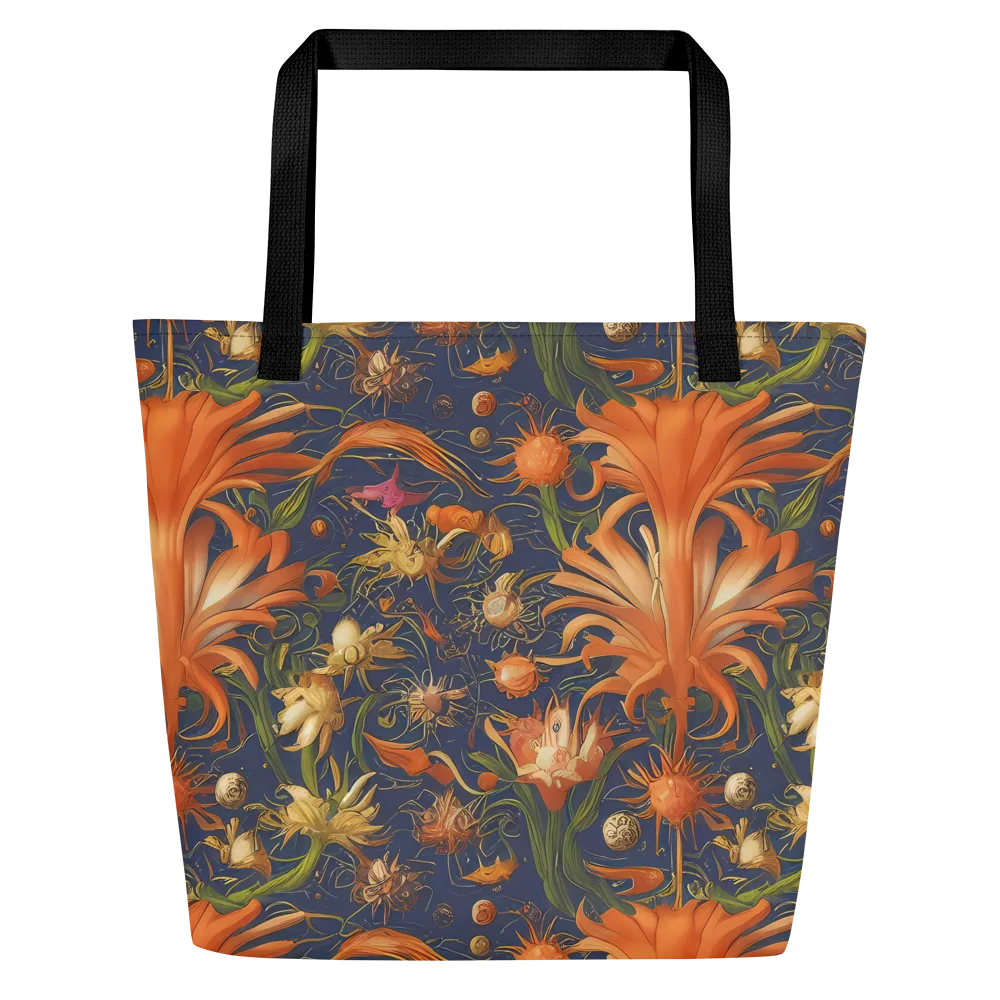 Stellar Blooms on Large Tote Bag W/ Pocket — Front