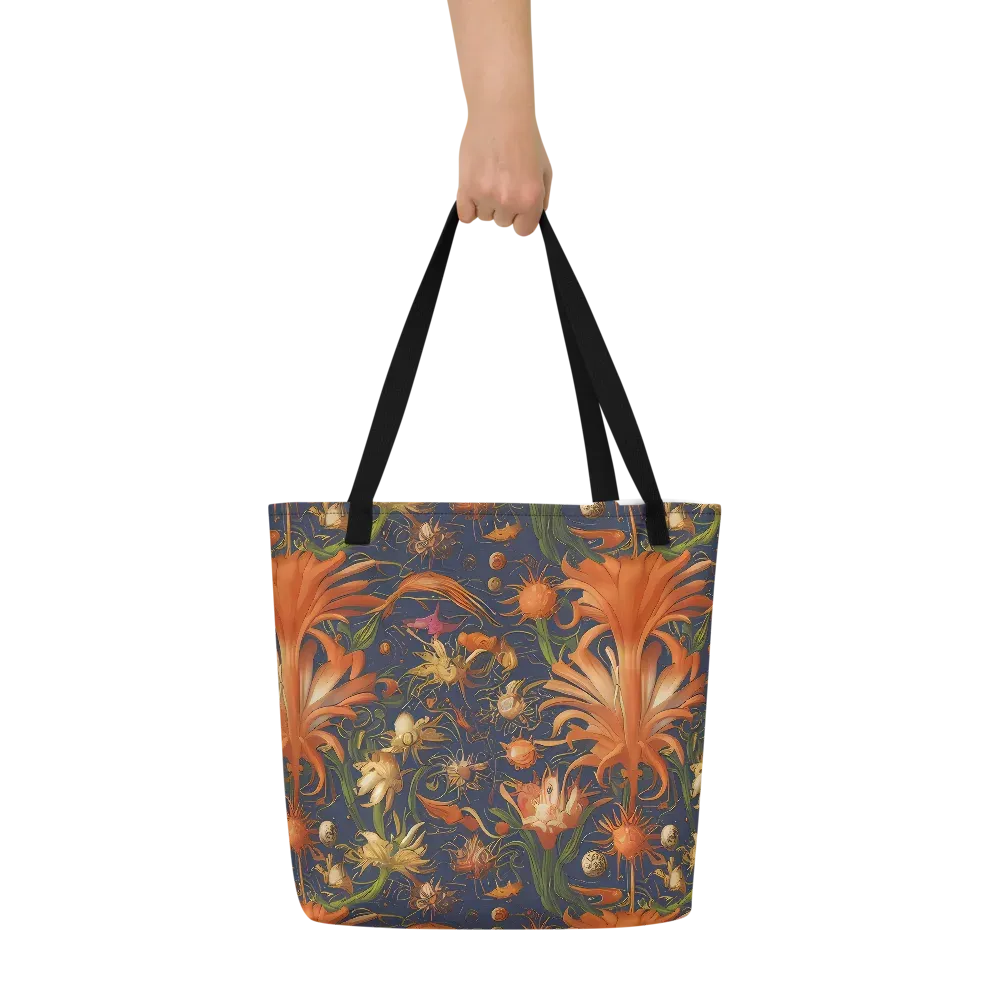 Stellar Blooms on Large Tote Bag W/ Pocket — Front
