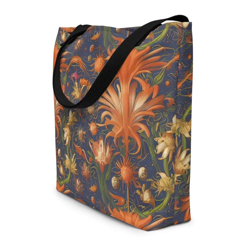 Stellar Blooms on Large Tote Bag W/ Pocket — Front