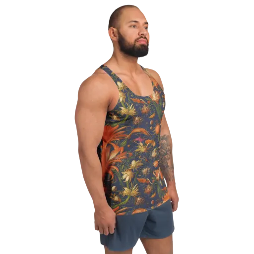 Stellar Blooms on a Men's Tank Top