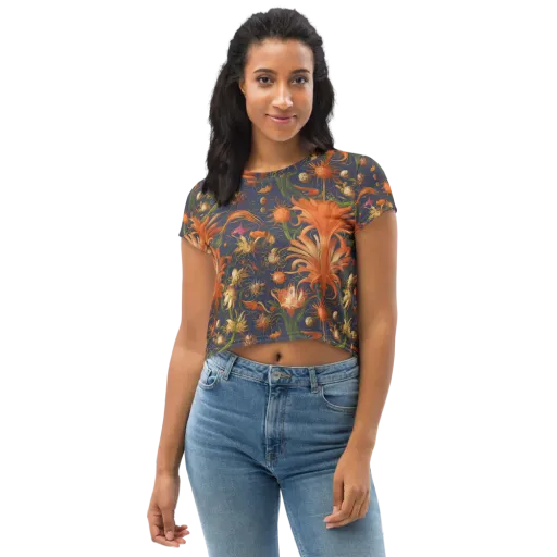 Stellar Blooms on a Crop Tee