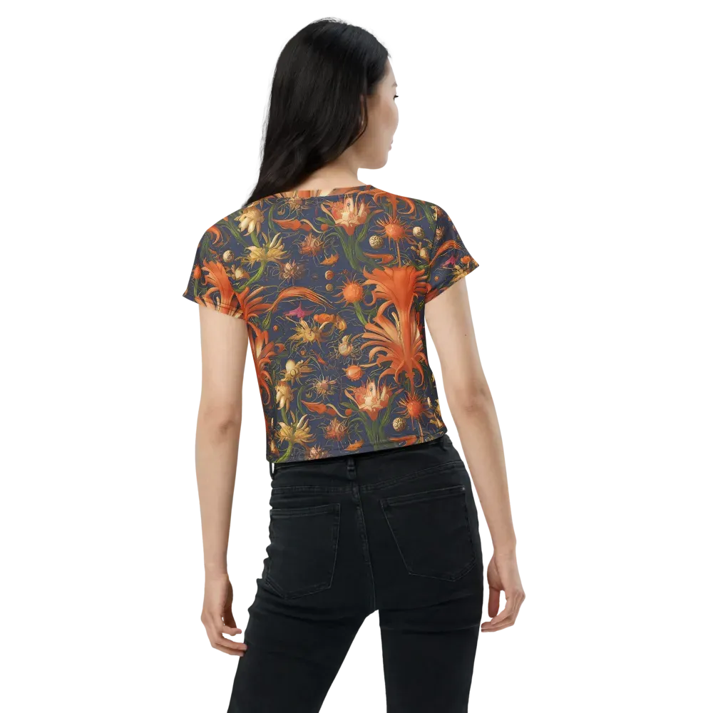 Stellar Blooms on Crop Tee — Back