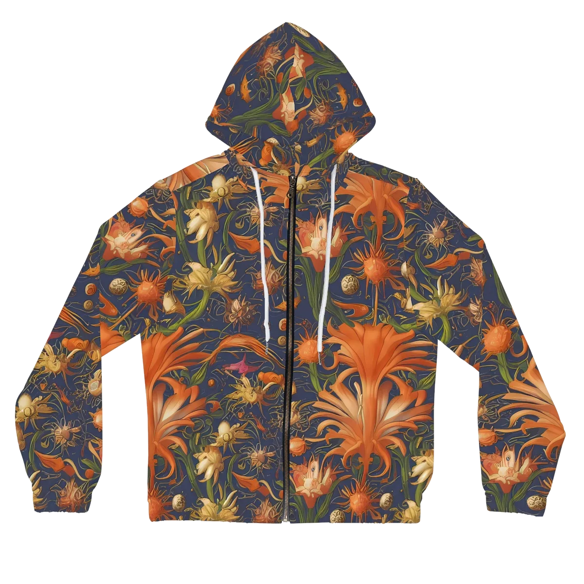 Stellar Blooms on Women's Full-Zip Hoodie — Front