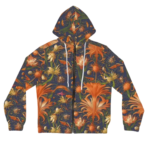 Stellar Blooms on a Women's Full-Zip Hoodie