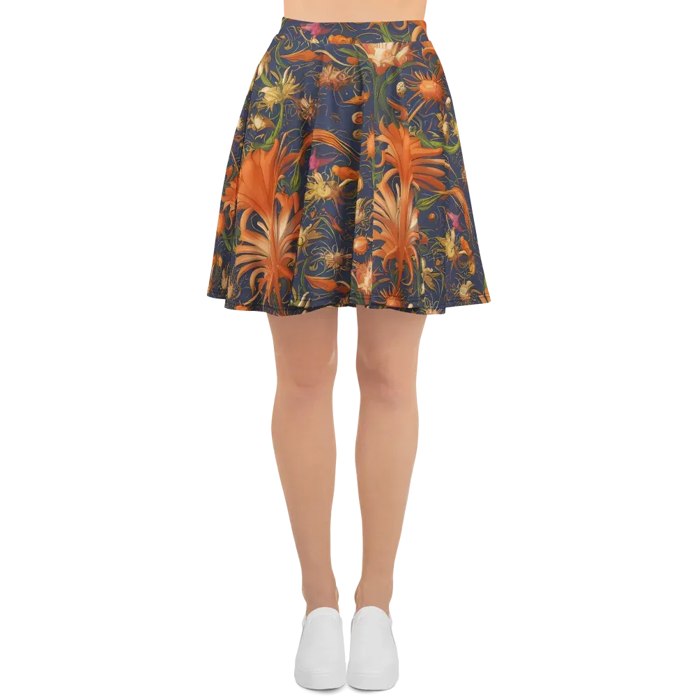 Stellar Blooms on Skater Skirt — Front