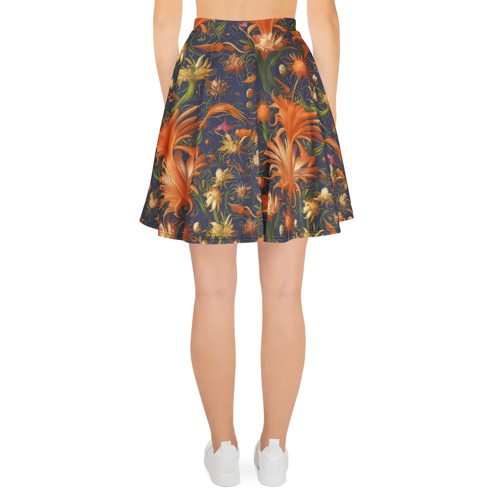 Stellar Blooms on Skater Skirt — Back