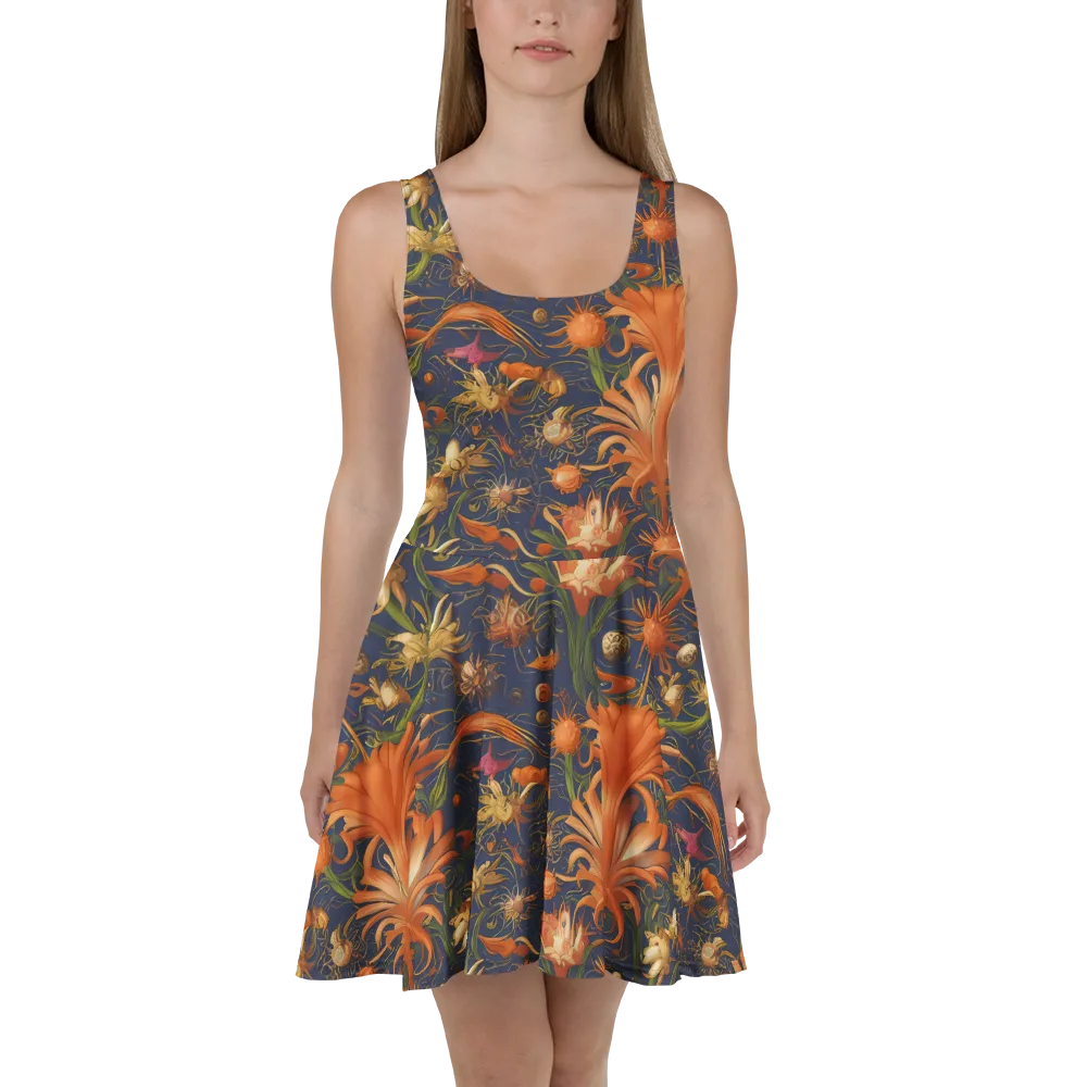Stellar Blooms on Skater Dress — Front
