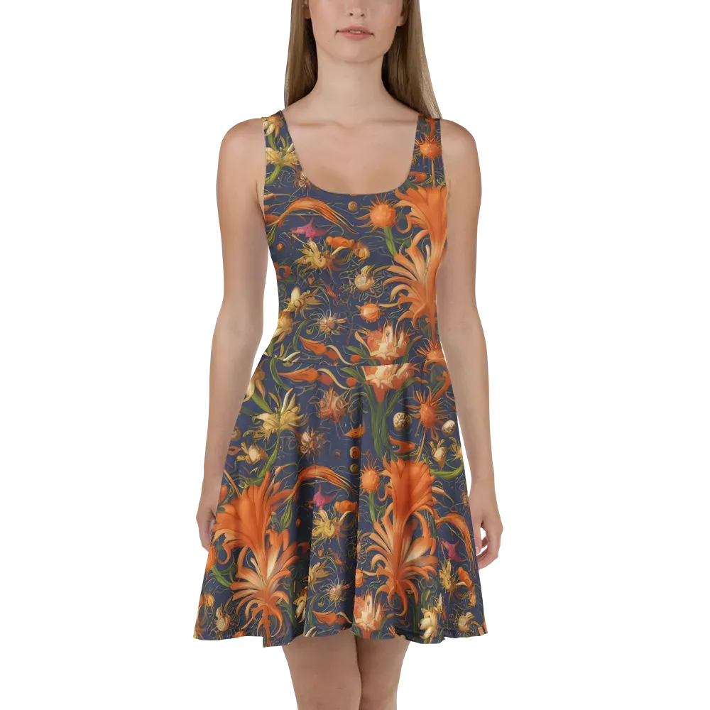 Stellar Blooms on Skater Dress — Front