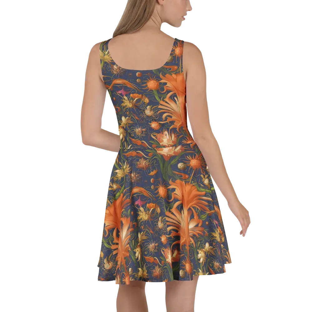 Stellar Blooms on Skater Dress — Back