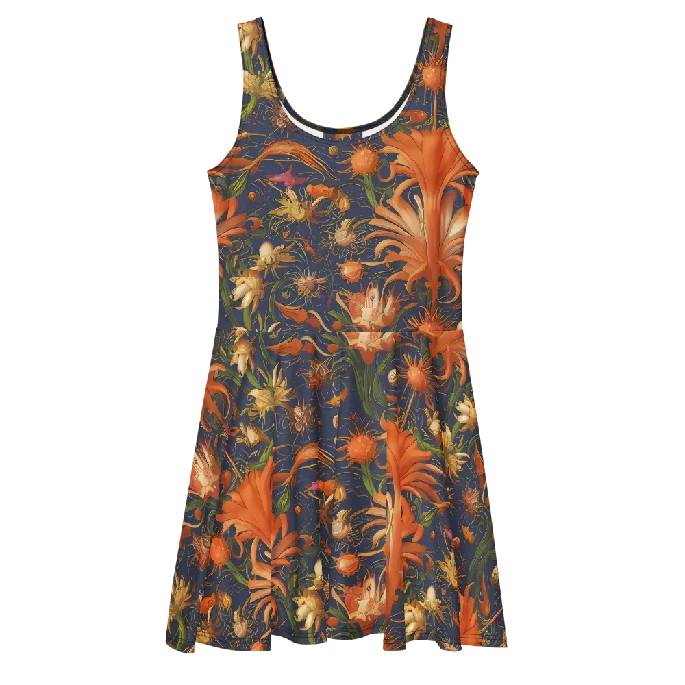 Stellar Blooms on Skater Dress — Front