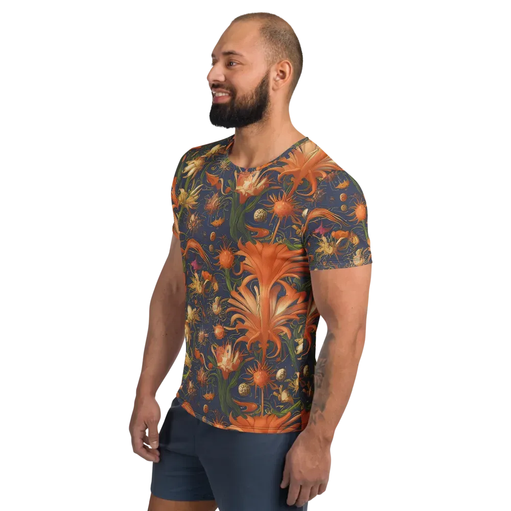 Stellar Blooms on Men's Athletic T-Shirt — Left
