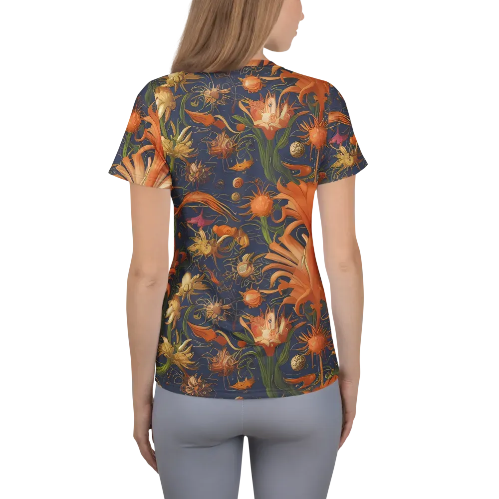 Stellar Blooms on Women's Athletic T-Shirt — Back