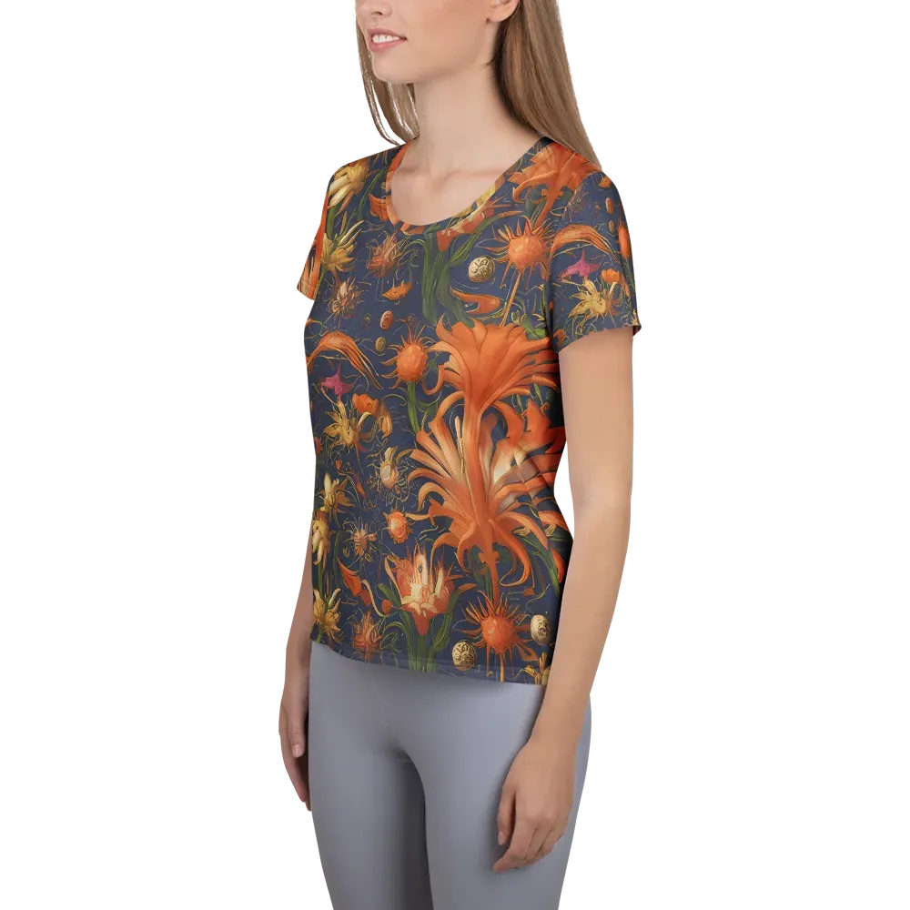 Stellar Blooms on Women's Athletic T-Shirt — Left