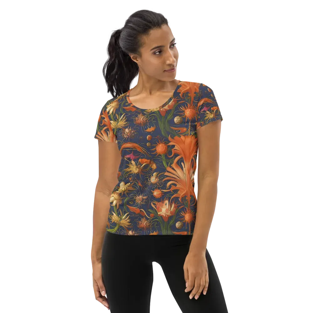 Stellar Blooms on Women's Athletic T-Shirt — Front