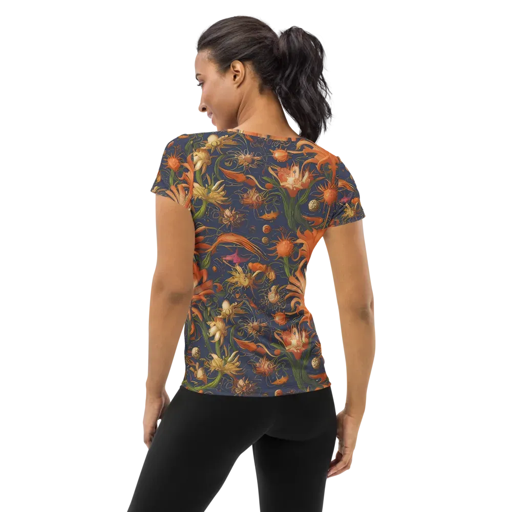 Stellar Blooms on Women's Athletic T-Shirt — Back