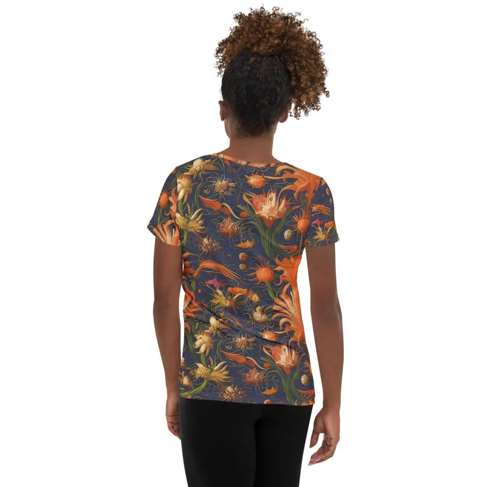 Stellar Blooms on Women's Athletic T-Shirt — Back
