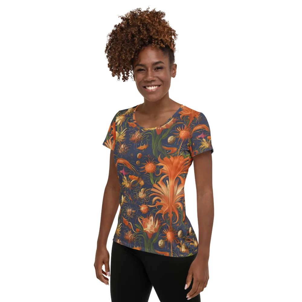 Stellar Blooms on Women's Athletic T-Shirt — Left