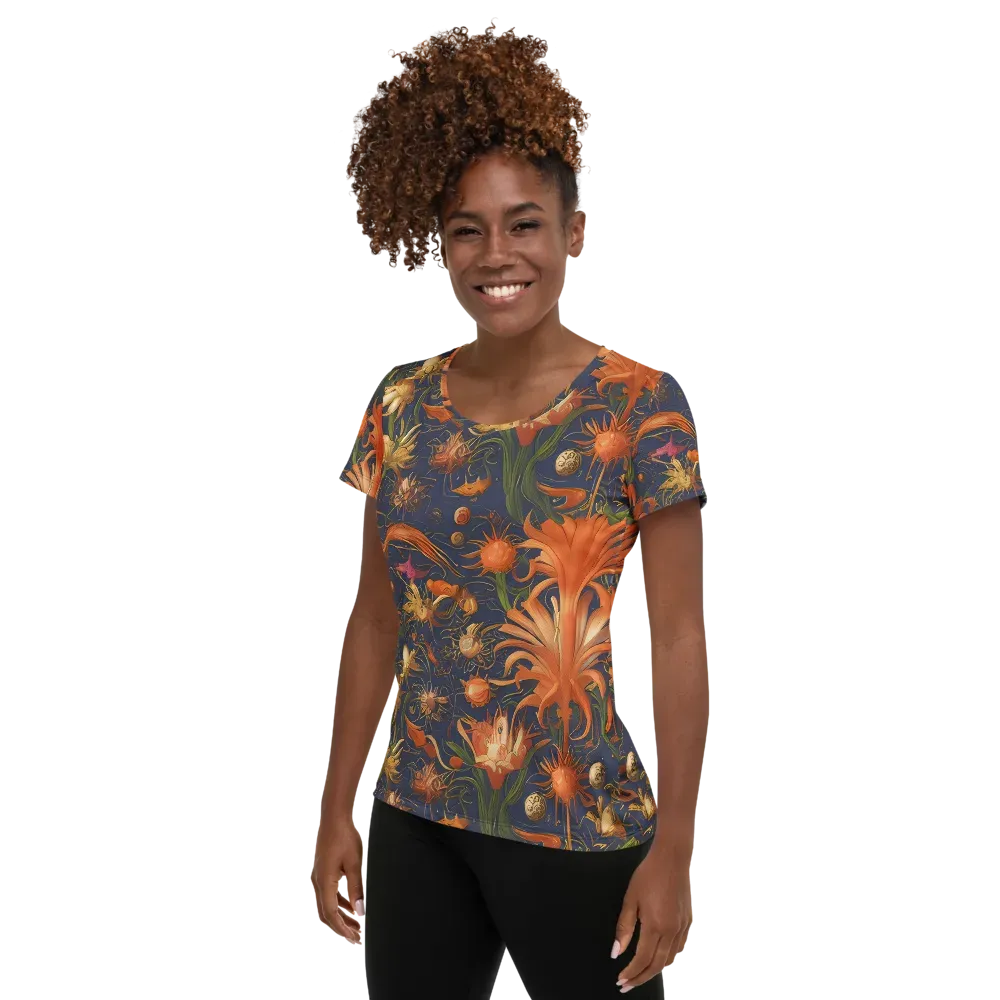 Stellar Blooms on Women's Athletic T-Shirt — Left
