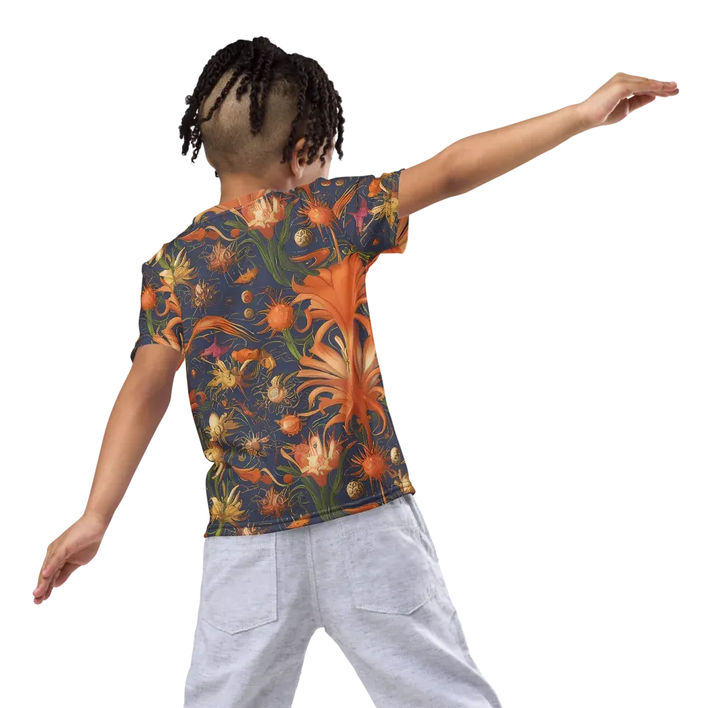 Stellar Blooms on Kids Crew Neck T-Shirt — Back