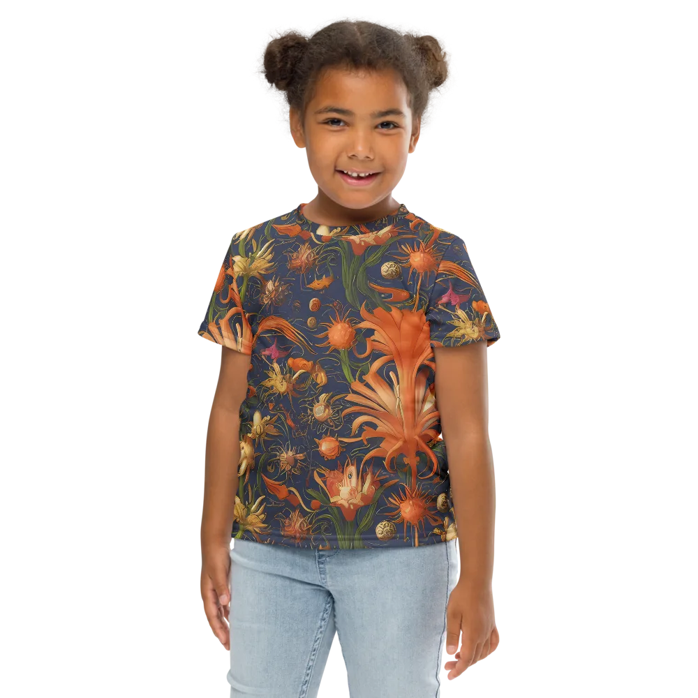 Stellar Blooms on Kids Crew Neck T-Shirt — Front