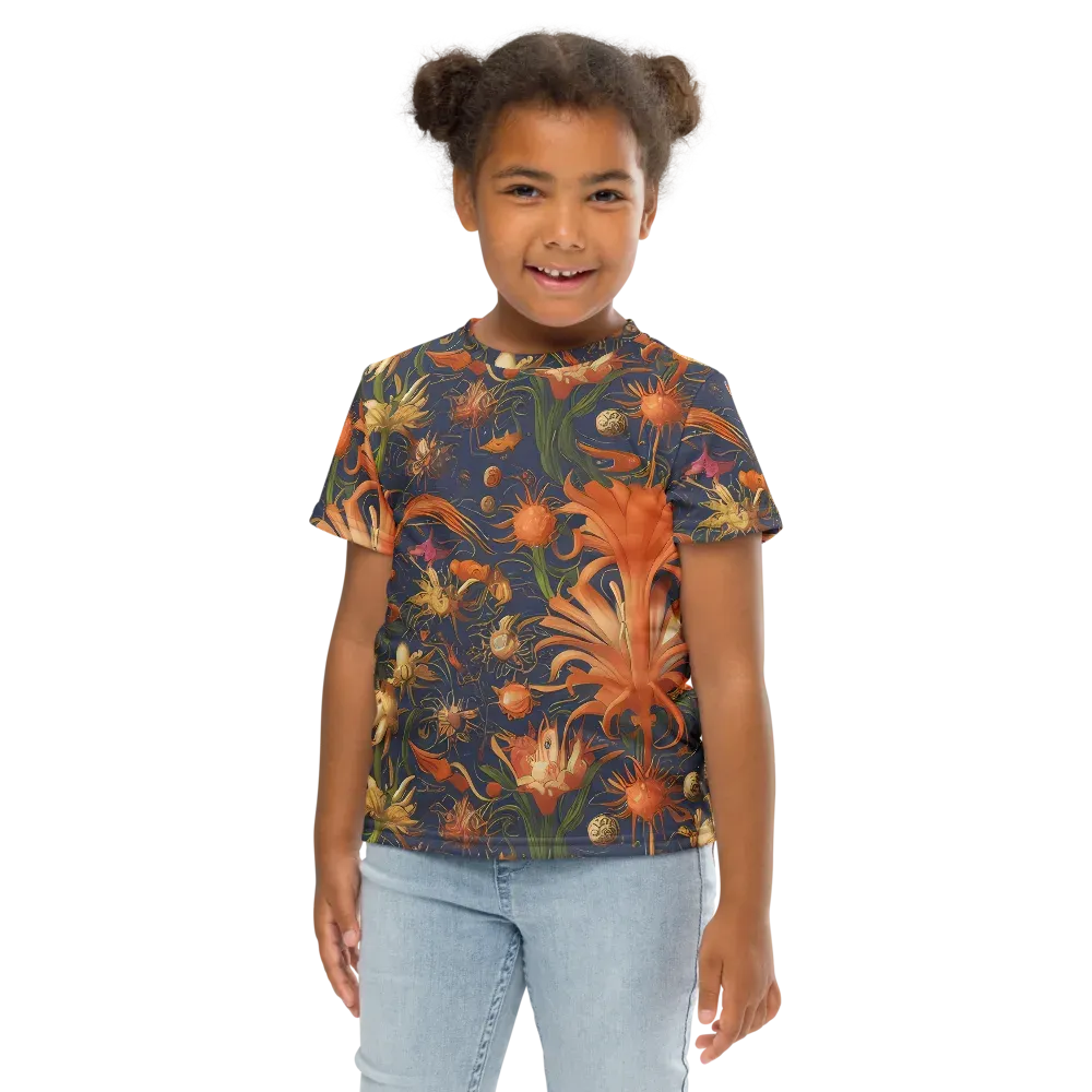 Stellar Blooms on Kids Crew Neck T-Shirt — Front