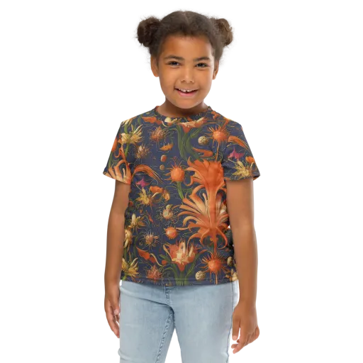 Stellar Blooms on a Kids Crew Neck T-Shirt