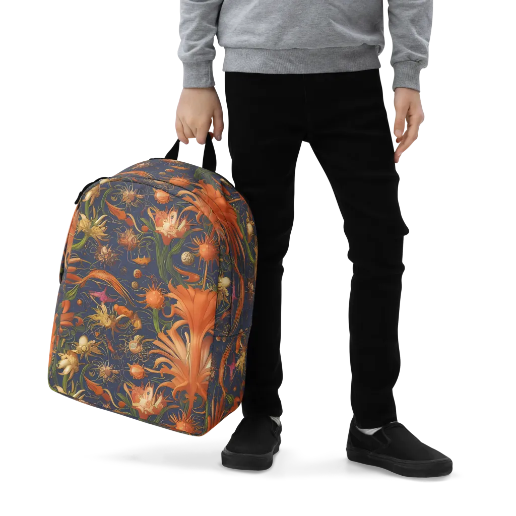 Stellar Blooms on Minimalist Backpack — Zoomed-in