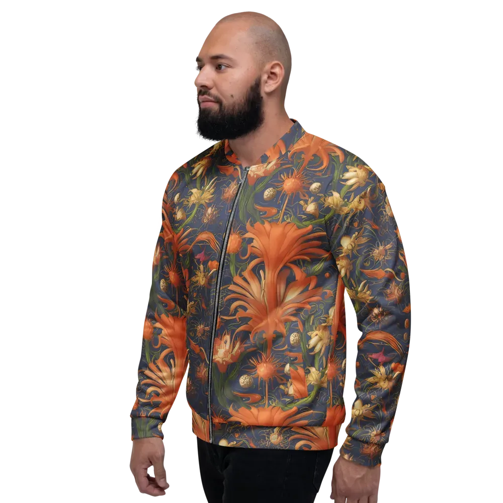 Stellar Blooms on Bomber Jacket — Left