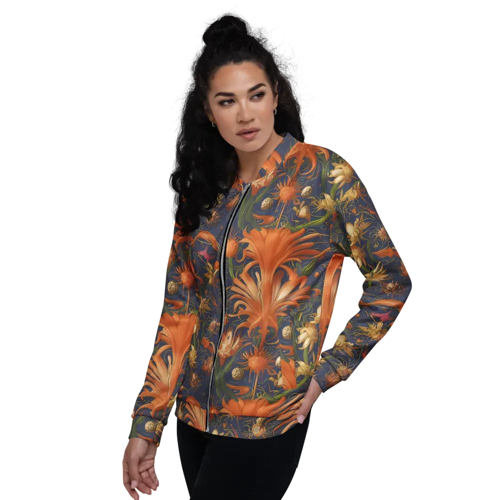 Stellar Blooms on Bomber Jacket — Left