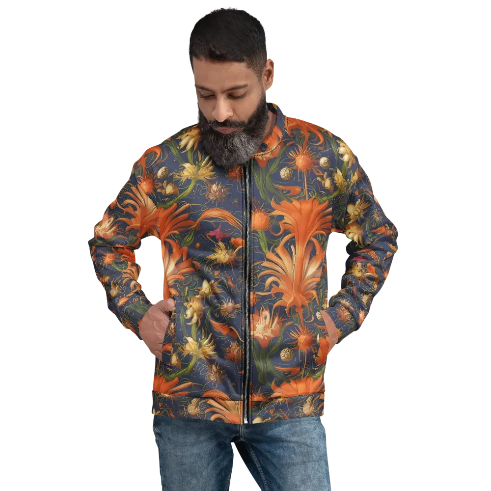 Stellar Blooms on Bomber Jacket — Front