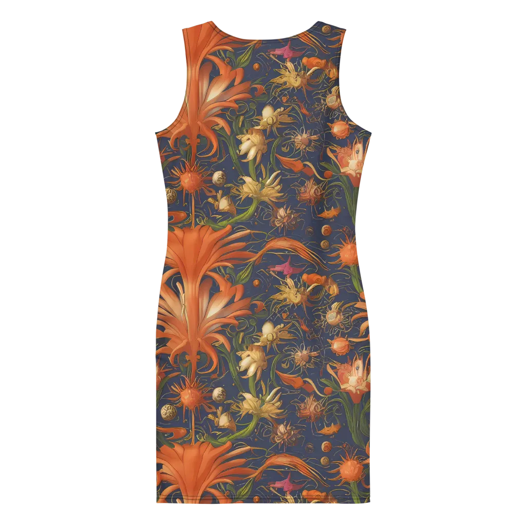Stellar Blooms on Bodycon Dress — Back