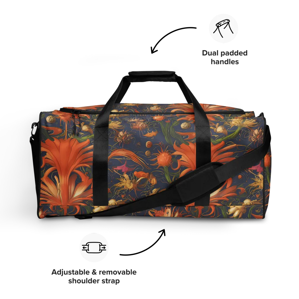 Stellar Blooms on Duffle Bag — Front