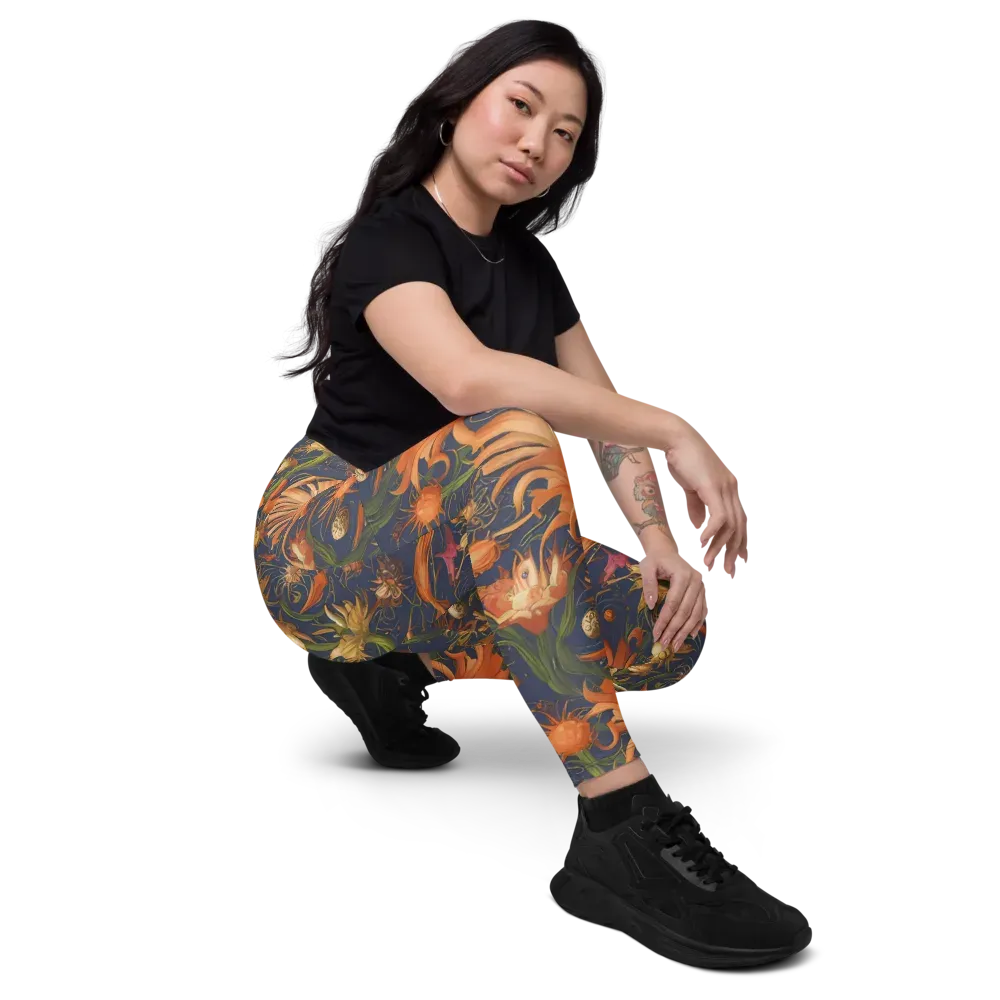 Stellar Blooms on Leggings with Pockets — Right Front