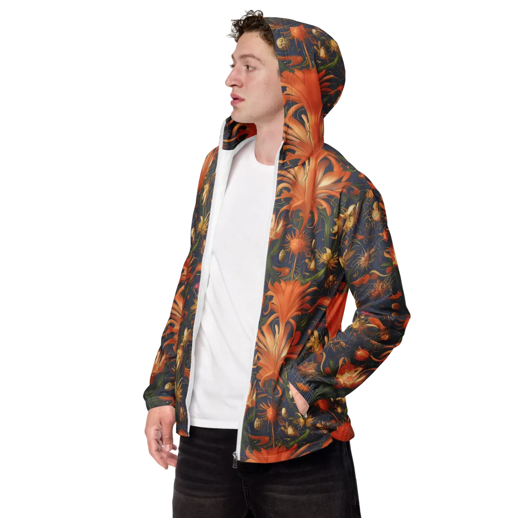 Stellar Blooms on Men's Windbreaker — Left Front