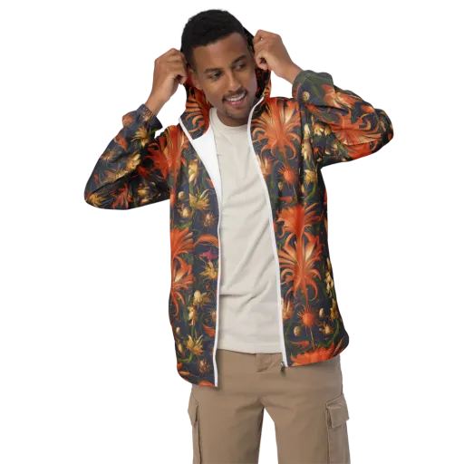 Stellar Blooms on a Men's Windbreaker