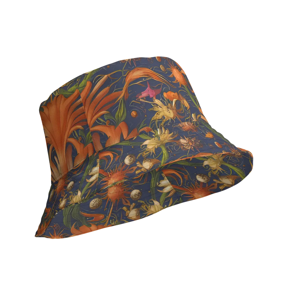 Stellar Blooms on Reversible Bucket Hat — Product details Outside