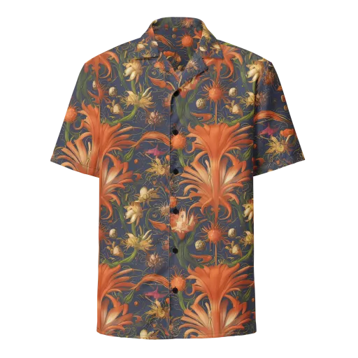Stellar Blooms on a Button Shirt