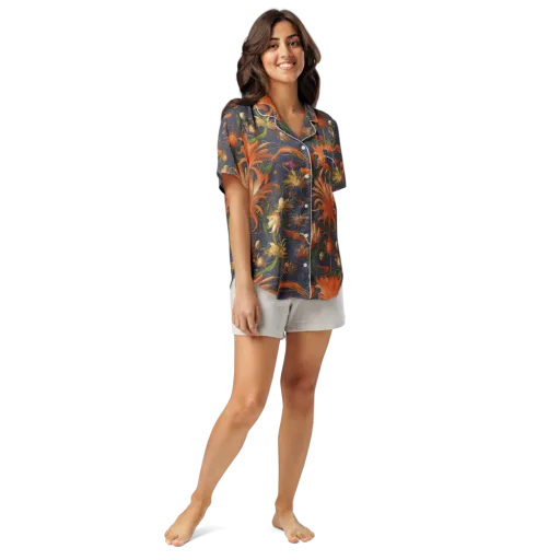 Stellar Blooms on a Women's Short Sleeve Pajama Top