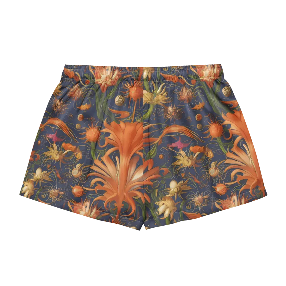 Stellar Blooms on Women's Pajama Shorts — Back