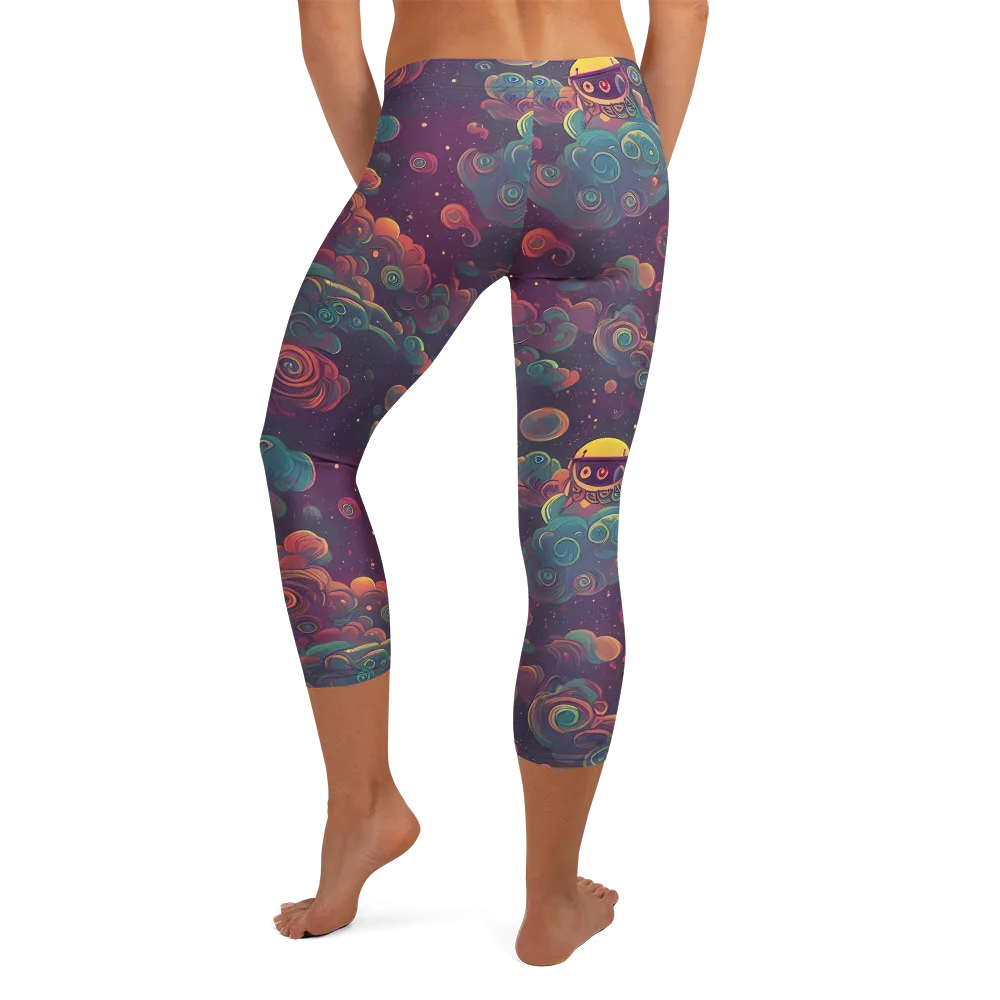 Nebula Dreamscape on Capri Leggings — Back