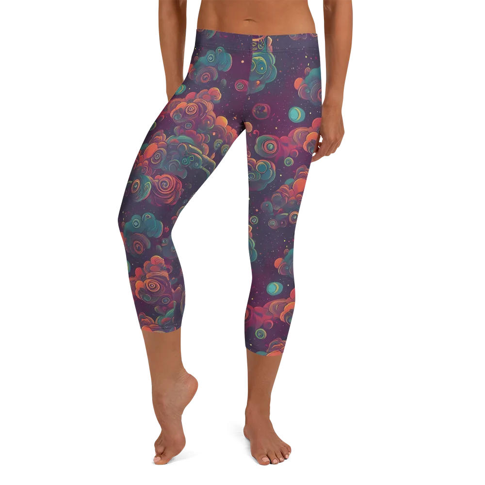 Nebula Dreamscape on Capri Leggings — Front