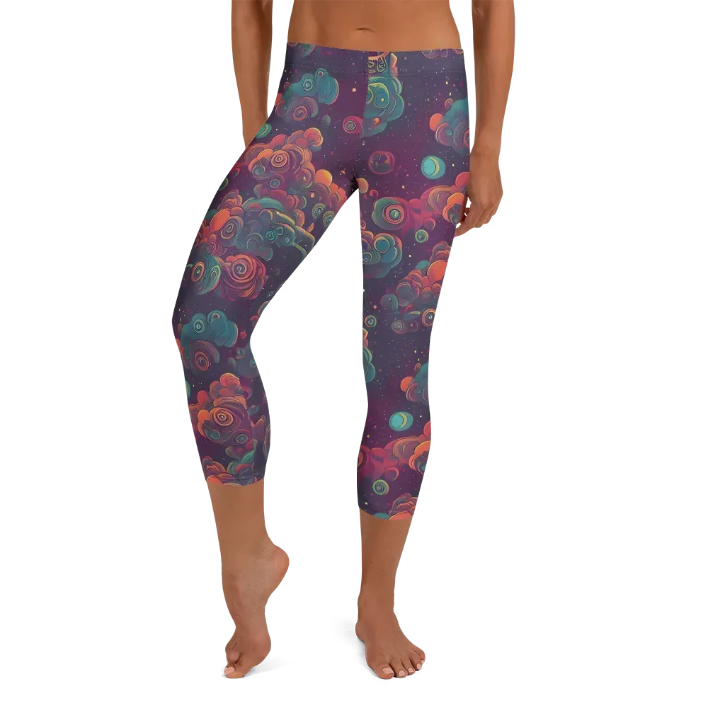 Nebula Dreamscape on Capri Leggings — Front