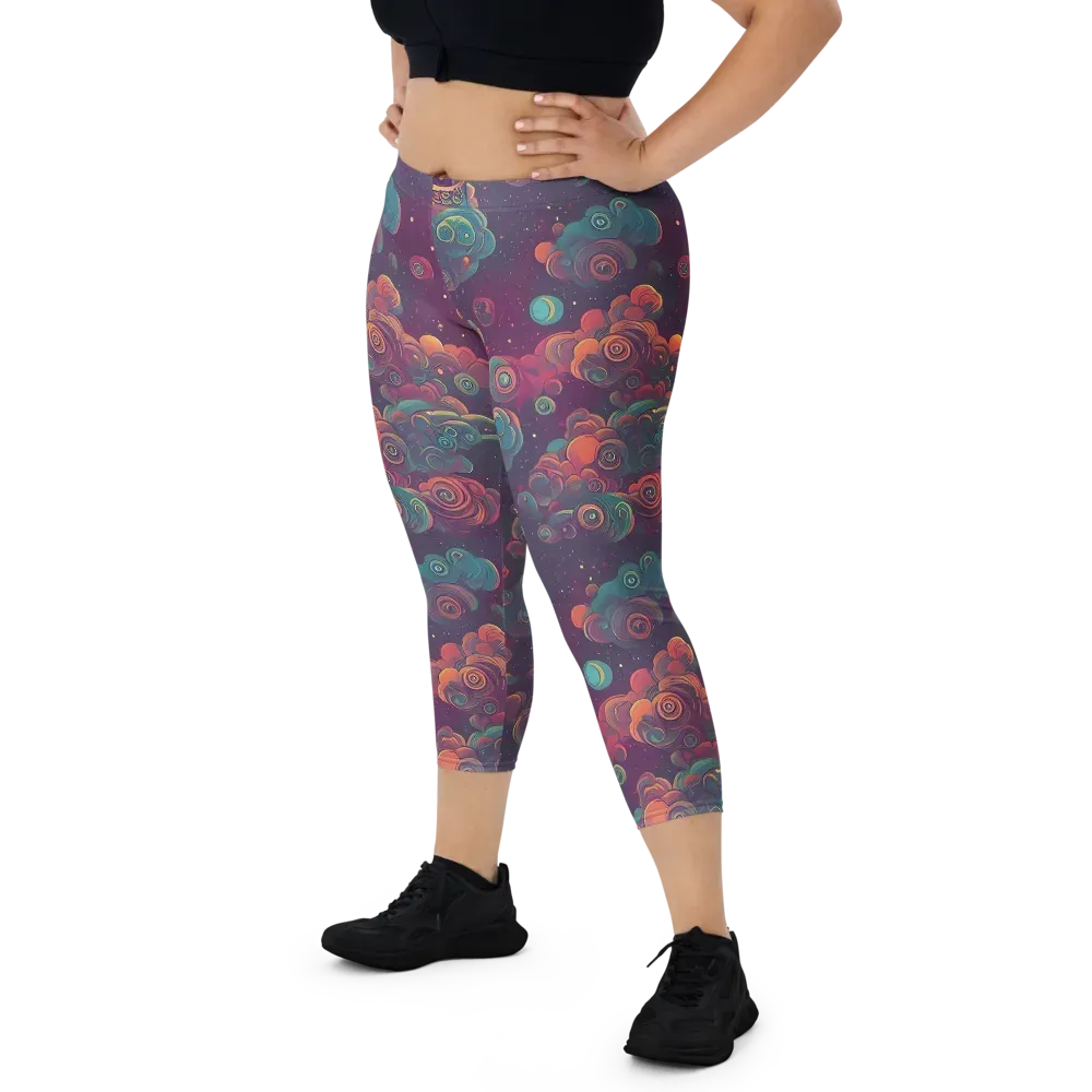 Nebula Dreamscape on Capri Leggings — Front
