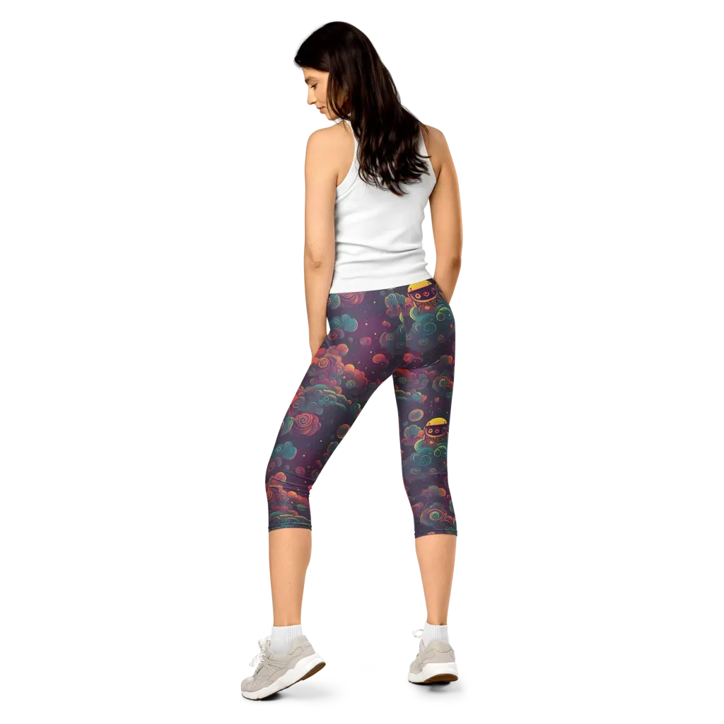 Nebula Dreamscape on Capri Leggings — Back